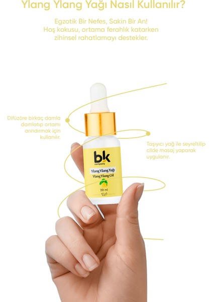 Ylang Ylang Yağı %100 Saf - Duygusal Denge, Cilt ve Saç Bakımı Serum 20 ml fırsatları