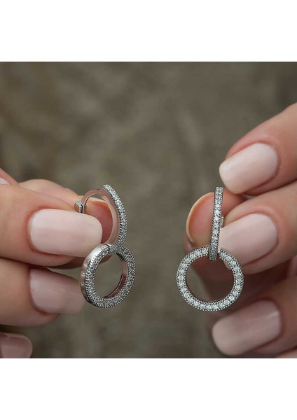 Gümüş Iç Içe Geçmiş Halka Bayan Küpe (BC-B41101) fırsatları
