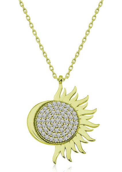 ​925 Ayar Gümüş Gold Mihrimah Sultan Kadın Gümüş Kolye (BC-26AD73)