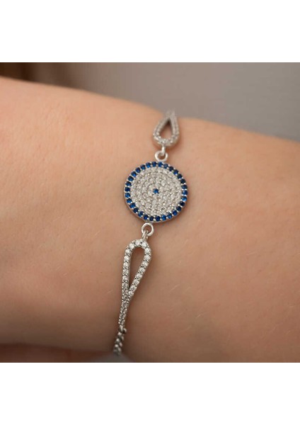 925 Ayar Gümüş Nazar Bileklik (BC-9029FE) fırsatları