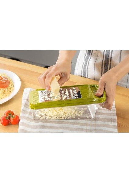 Home 3 Bıçaklı Yatay Rende, Rondo Rondoğrayıcı, Saklama Kabı Hazneli Kapaklı Plastik Rende modelleri