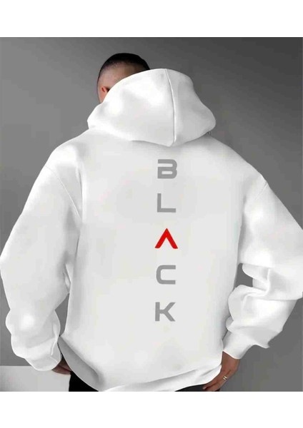Black Sırt Baskılı Özel Tasarım Oversize Sweatshirt