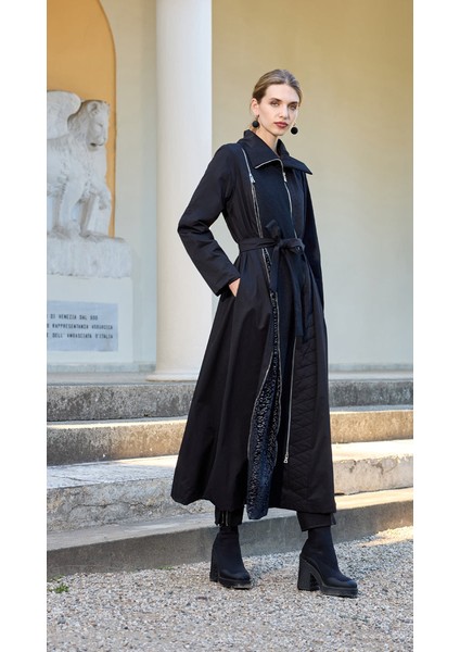 Fermuar Detaylı Pardesü