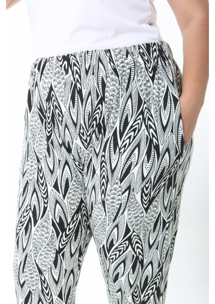 Kışlık Desenli Yüksek Bel Kadın Büyük Beden Pantolon fiyatları