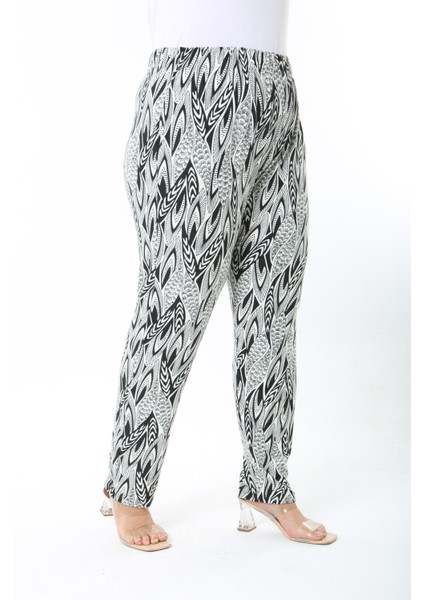 Kışlık Desenli Yüksek Bel Kadın Büyük Beden Pantolon indirimleri