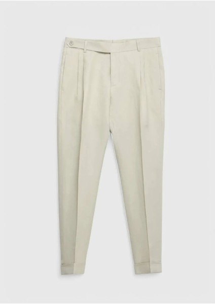 Bej Düz Zeroweight Slim Fit %100 Keten Takım Elbise fiyatları