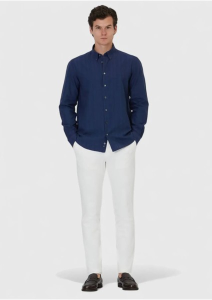 Lacivert Düz Casual Fit Dokuma Casual Pamuk Karışımlı Gömlek fiyatları