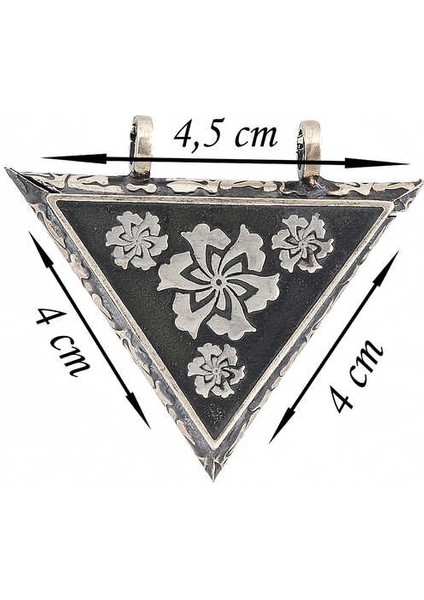 925 Ayar Gümüş Üçgen Içi Açılabilen Çiçek Muskalık Gümüş Kolye (BC-A65913) fiyatları