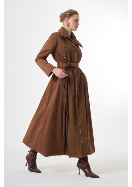 Fermuar Detaylı Pardesü modelleri