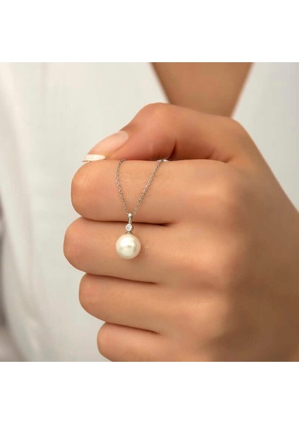 925 Ayar Gümüş Yuvarlak Inci Kadın Gümüş Kolye (BC-747836) indirimleri
