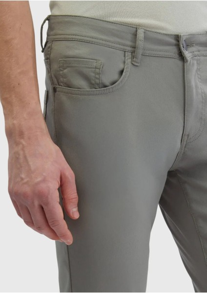 Gri Düz Dokuma Slim Fit Casual Pamuk Karışımlı Pantolon modelleri