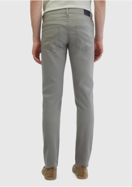 Gri Düz Dokuma Slim Fit Casual Pamuk Karışımlı Pantolon indirimleri