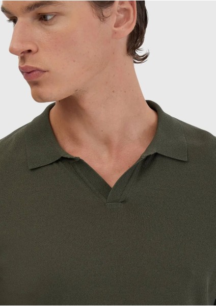 Haki Polo Yaka Düz Örgü Triko fırsatları