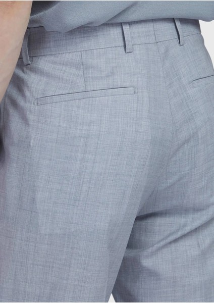Açık Gri Düz Kumaş Slim Fit Casual %100 Yün Pantolon fırsatları