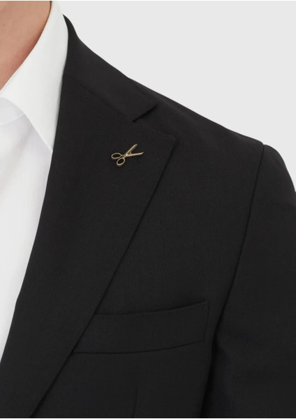 Siyah Düz Shirt Shoulder Slim Fit %100 Yün Ceket fırsatları