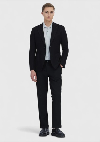 Siyah Düz Shirt Shoulder Slim Fit Pamuk Karışımlı Örme Ceket fiyatları