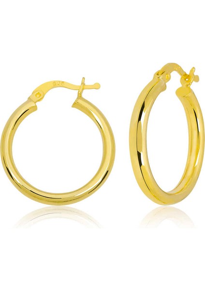 Gümüş Gold Halka Kadın Küpe (BC-A00FCE)