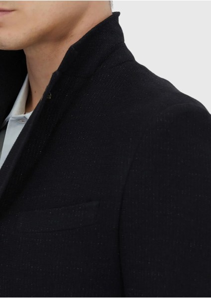 Siyah Düz Shirt Shoulder Slim Fit Pamuk Karışımlı Örme Ceket fırsatları