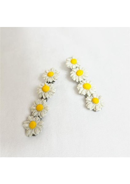 El Yapımı Çiçek Desenli Polimer Kil 2’li Set Yan Saç Tokası / 7.5 Cm modelleri
