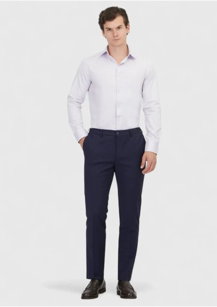 Lila Düz Regular Fit Dokuma Klasik %100 Pamuk Gömlek fiyatları