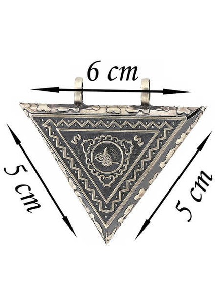 925 Ayar Gümüş Üçgen Içi Açılabilen Tuğra Muskalık Gümüş Kolye (BC-39F3E0) fiyatları