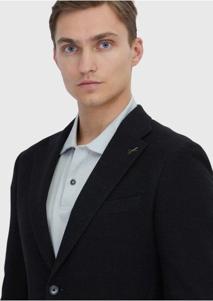 Siyah Düz Shirt Shoulder Slim Fit Pamuk Karışımlı Örme Ceket modelleri