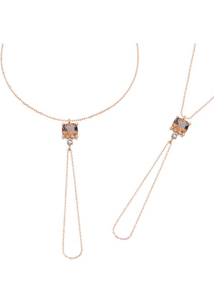 925 Ayar Gümüş Rose Zültanit Taşlı Kare Şahmeran (BC-A180C2) fiyatları