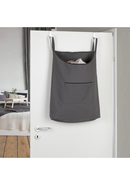 Gbmotion Gri Çamaşır Sepeti Askısı,kapı Arkası Askılı Kirli Sepeti 65 Litre