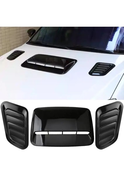 Araba Kaput Üstü Siyah Havalandırma Dekor Vent 3 Parça fırsatları