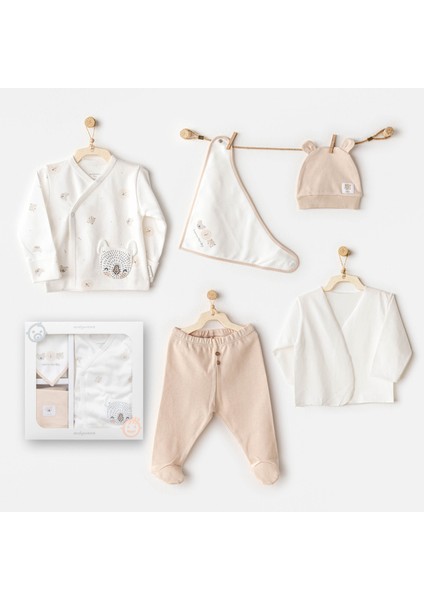 Erkek Bebek Hastane Çıkışı 5 Pcs Newborn Set Happy Animals AC25850