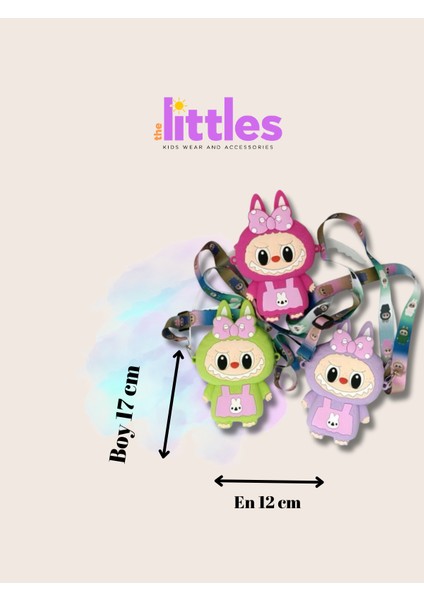 Kız Çocuk Labubu Model Çıkartılabilir Askılı Pembe Renk Tek Gözlü Silikon Yan Çapraz Çanta fiyatları