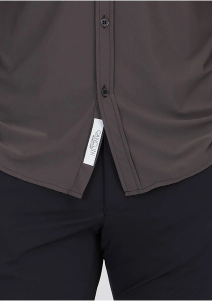 Bordo Düz Regular Fit Dokuma Klasik Gömlek indirimleri