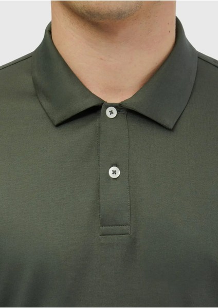 Haki Düz Polo Yaka %100 Pamuk T-Shirt fırsatları