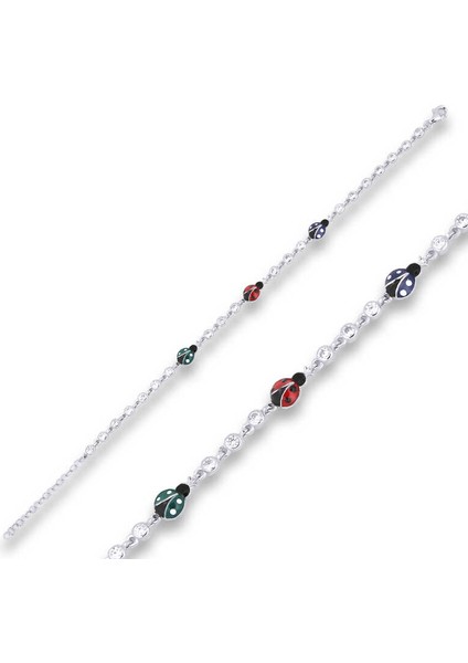 925 Ayar Gümüş Uğur Böceği Bileklik (BC-BB0648)