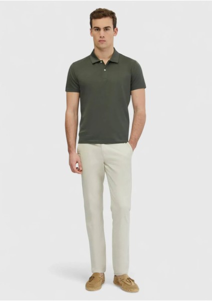 Haki Düz Polo Yaka %100 Pamuk T-Shirt fiyatları