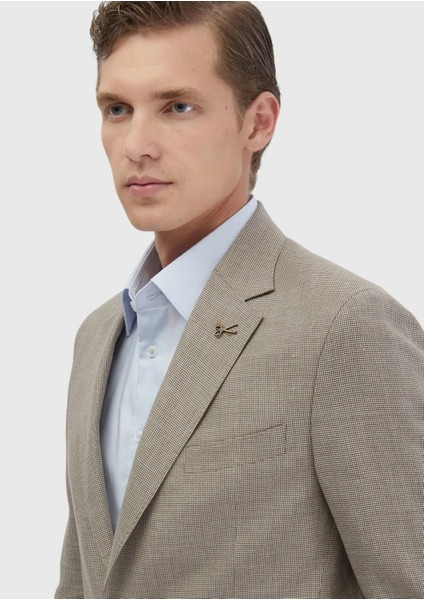 Kahverengi Zeroweight Slim Fit Yün Karışımlı Takım Elbise modelleri