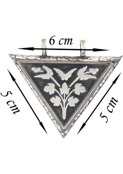 925 Ayar Gümüş Üçgen Içi Açılabilen Çiçek Muskalık Gümüş Kolye (BC-A65913) fiyatları