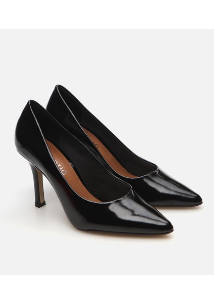 Kadın Deri Siyah Stiletto