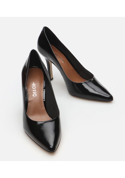Kadın Deri Siyah Stiletto
