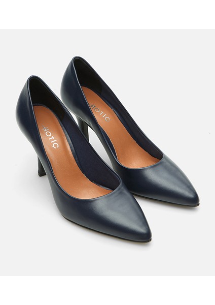 Kadın Deri Lacivert Stiletto