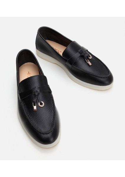 Kadın Deri Siyah Loafer