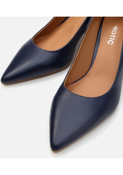 01AYH283190A680 Deri Lacivert Kadın Stiletto