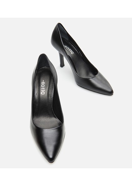 Kadın Deri Siyah Stiletto