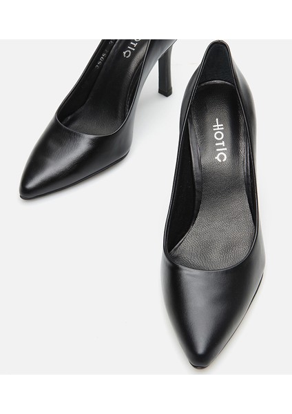 Kadın Deri Siyah Stiletto