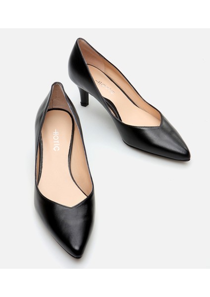 Kadın Deri Siyah Stiletto