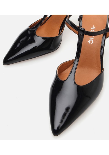 Kadın Deri Siyah İnce Topuklu Stiletto
