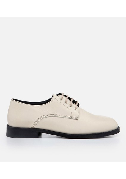 Kadın Deri Ekru Oxford