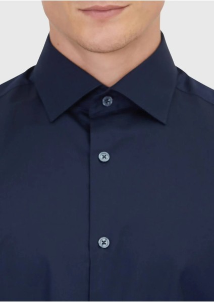 Lacivert Düz Regular Fit Dokuma Klasik %100 Pamuk Gömlek fırsatları