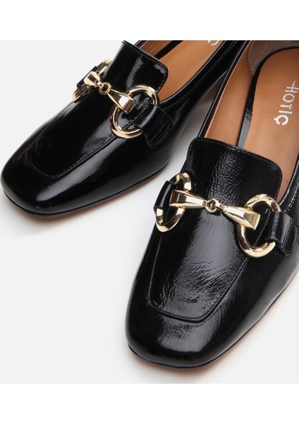 01AYH291020A100 HAKIKI Deri Siyah Kadın Kalın Topuk