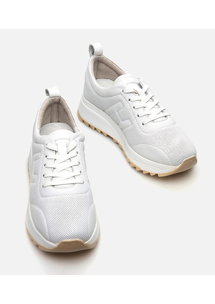 Kadın Deri Beyaz Spor Ayakkabı